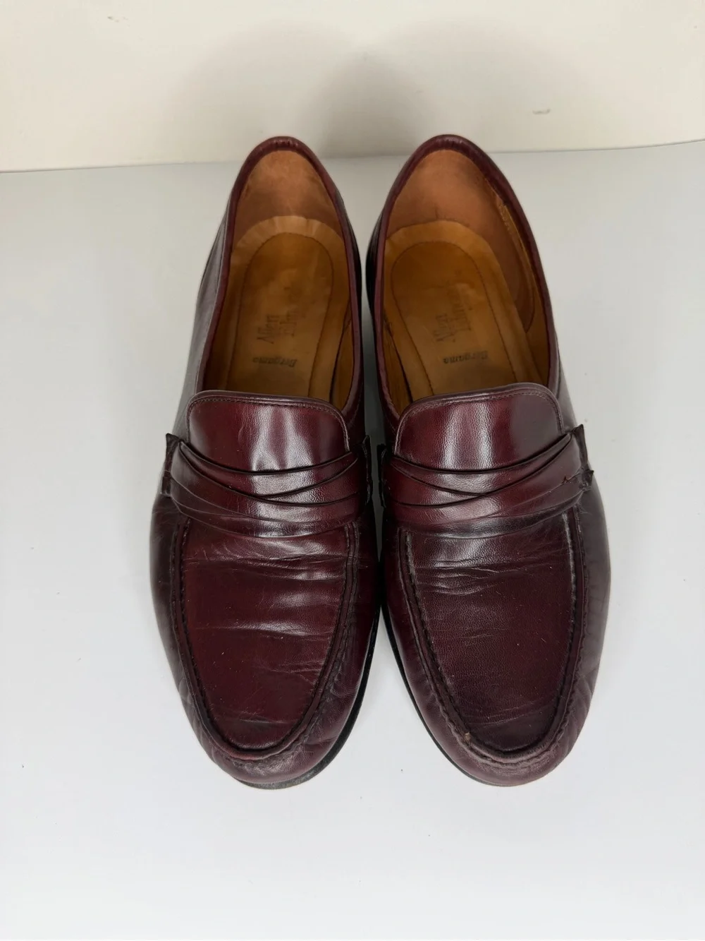 Allen Edmonds Bergamo Moc Toe Brown Leather Slip On Loafers Men’s 9D 49070 Italy